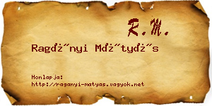 Ragányi Mátyás névjegykártya