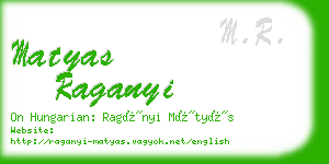 matyas raganyi business card